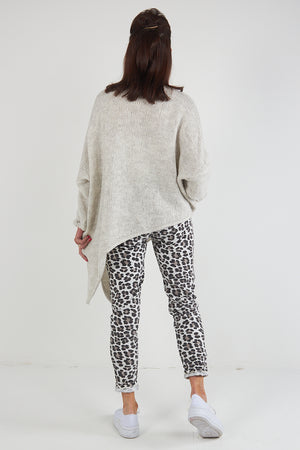 Leopard Print Magic trousers  in  mocha
