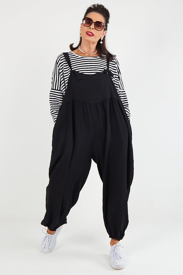 Vannesa Striped Top In Black