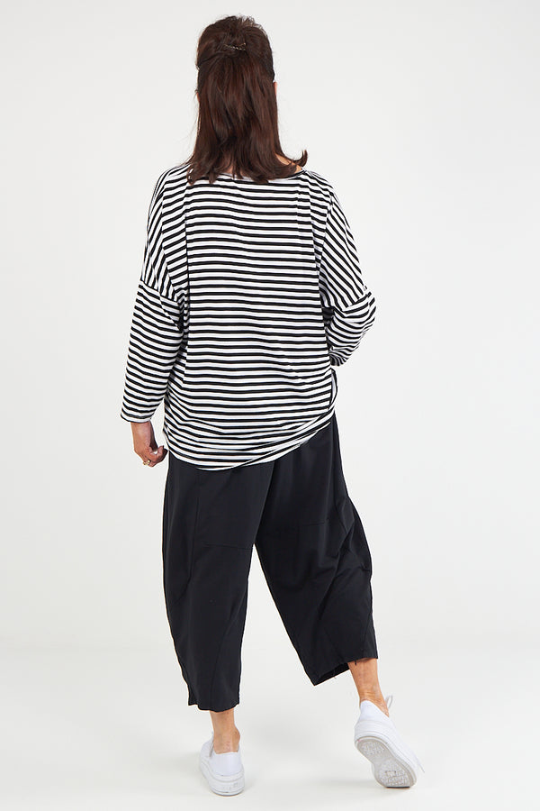 Vannesa Striped Top In Black