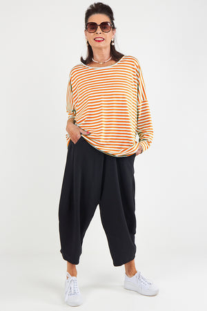 Vannesa Striped Top In Orange