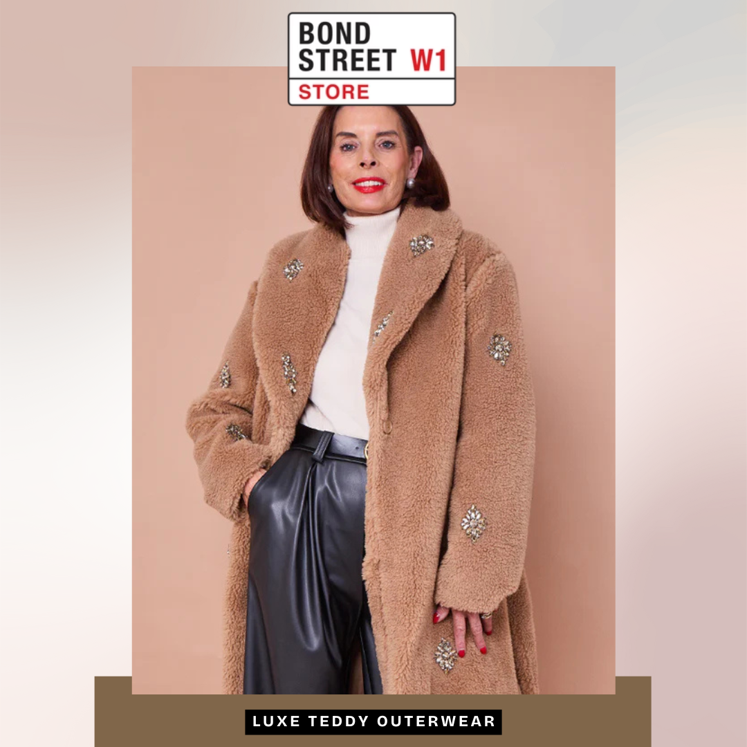 Luxe Teddy Outerwear with a Touch of Sparkle