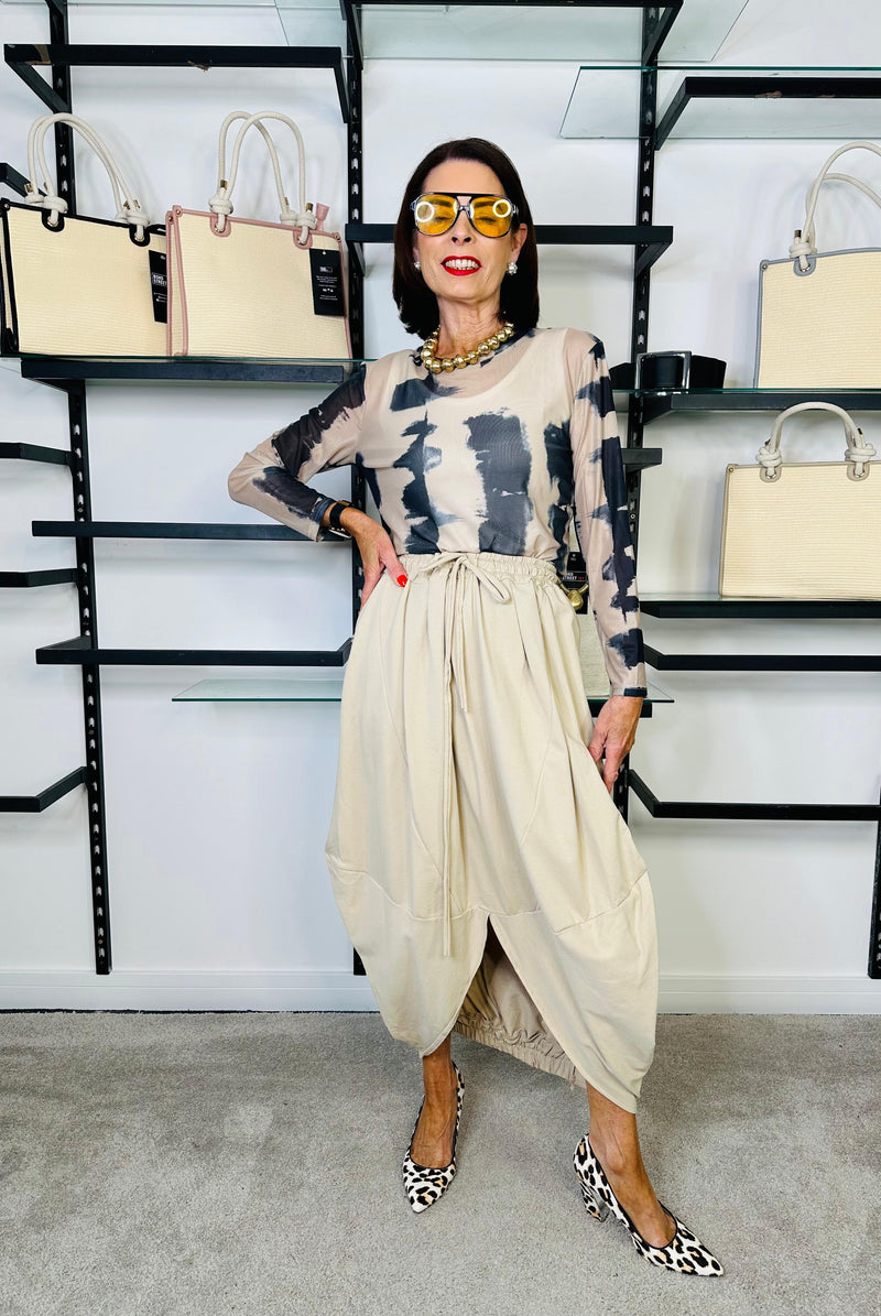 Lana Cacoon Skirt In Stone