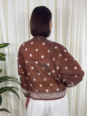 Rhona Jacket in Rust with Beige Spots