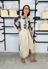 Lana Cacoon Skirt In Stone