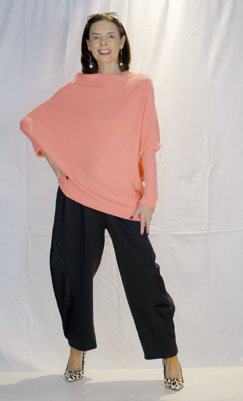 Carnival knitwear top in coral