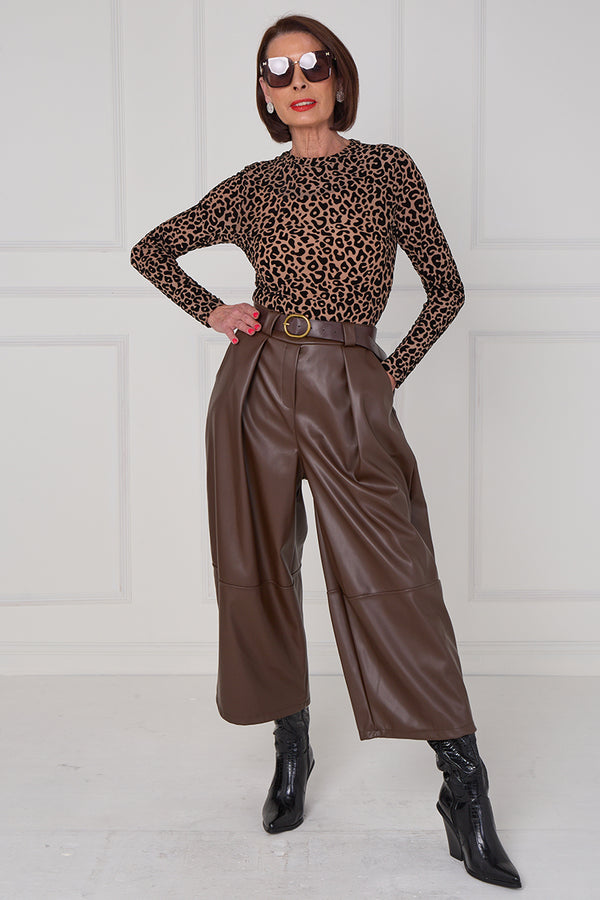 madison PU trousers in chocolate