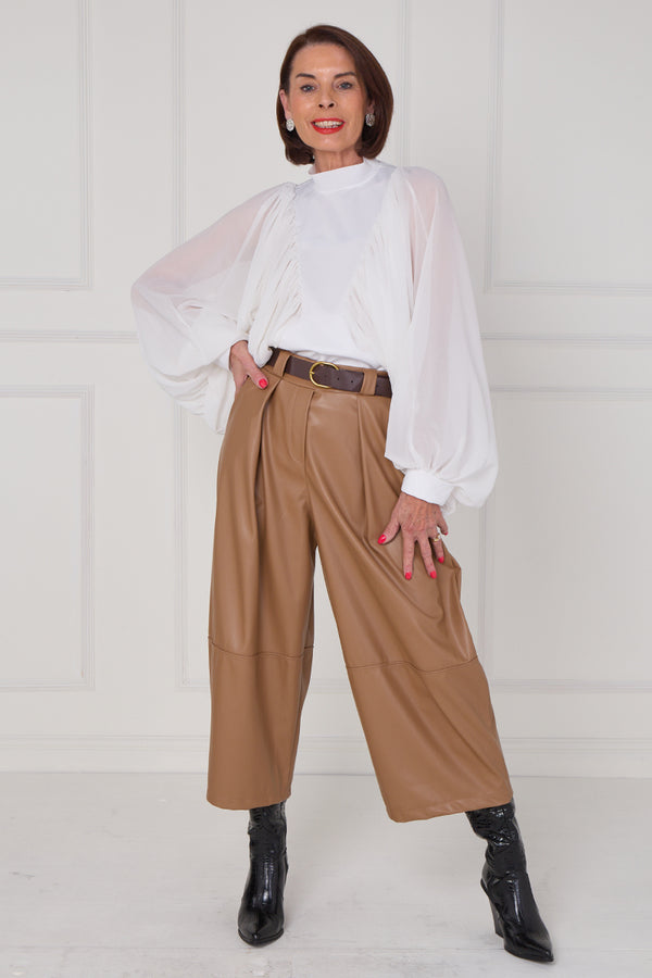 madison PU trousers in camel