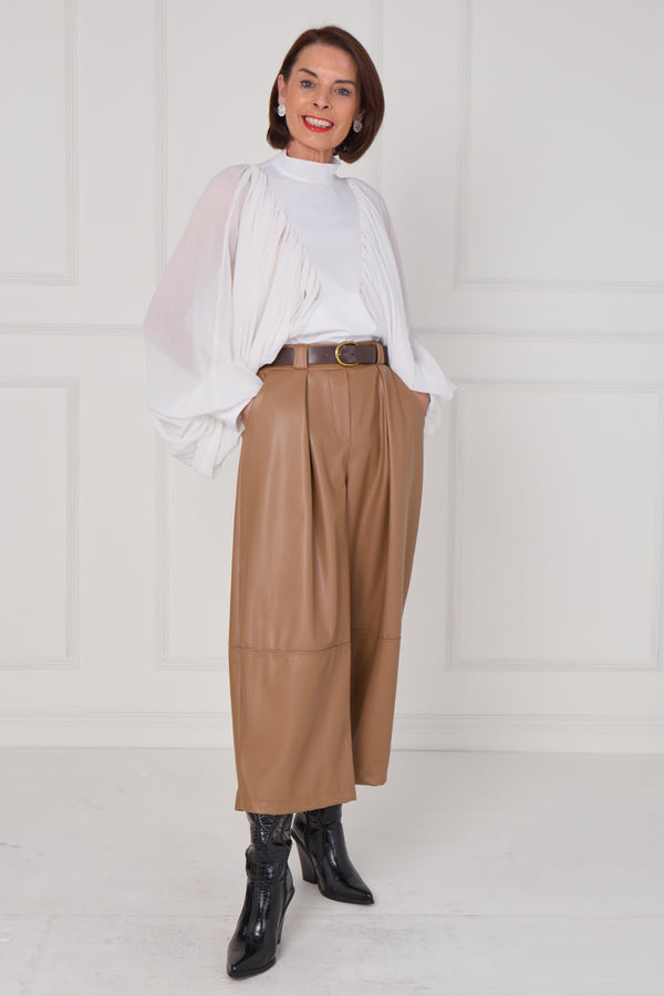 madison PU trousers in camel