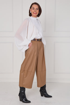 madison PU trousers in camel