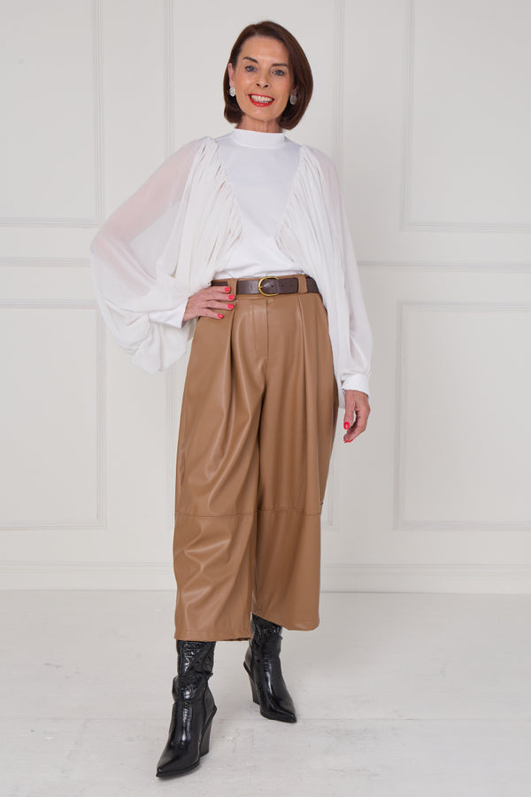 madison PU trousers in camel