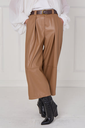madison PU trousers in camel