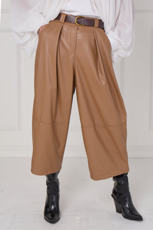 madison PU trousers in camel