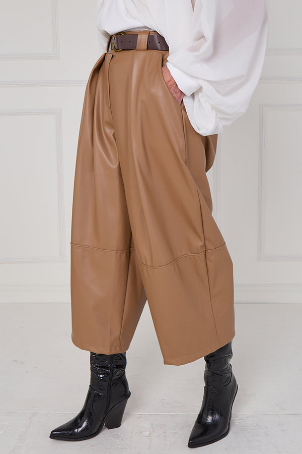 madison PU trousers in camel