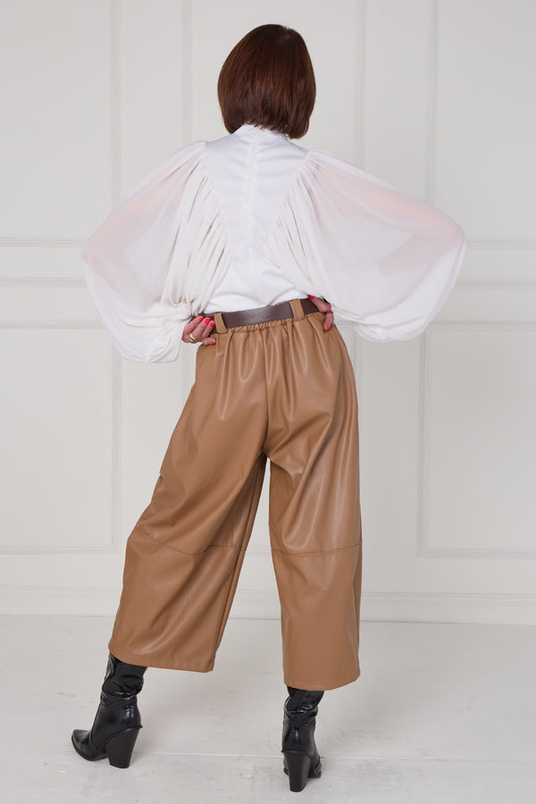 madison PU trousers in camel