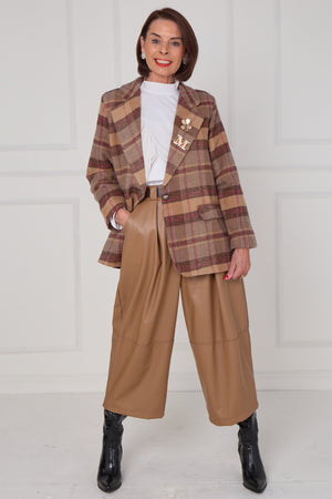 Madison Jacket in camel and chocolate