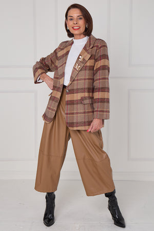 Madison Jacket in camel and chocolate