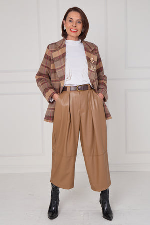 Madison Jacket in camel and chocolate