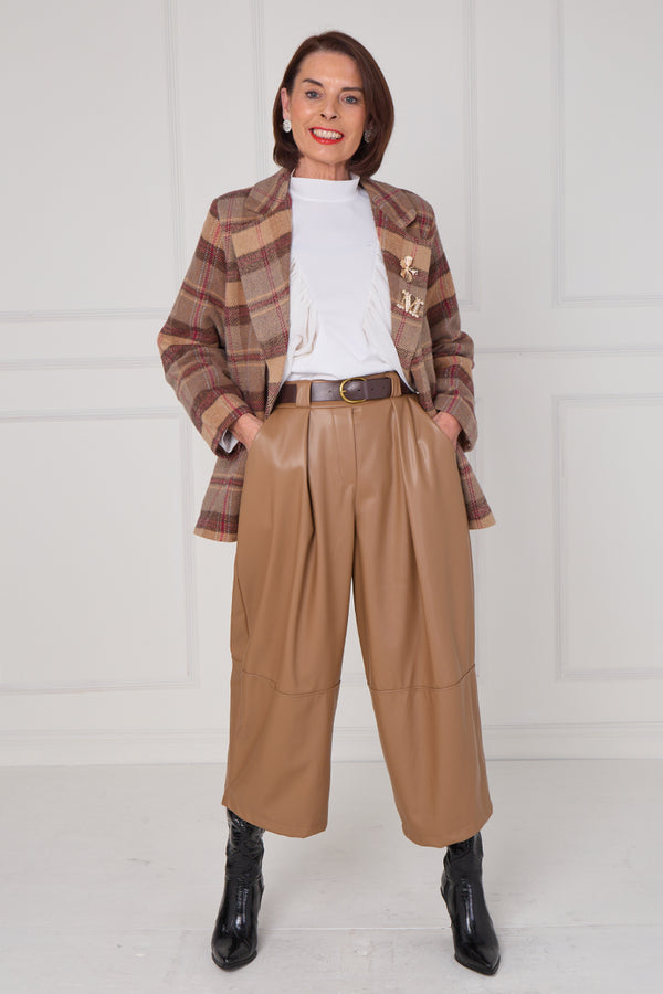 Madison Jacket in camel and chocolate