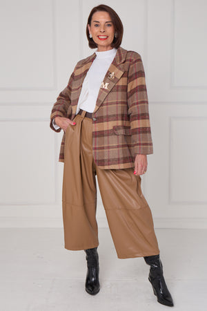 madison PU trousers in camel