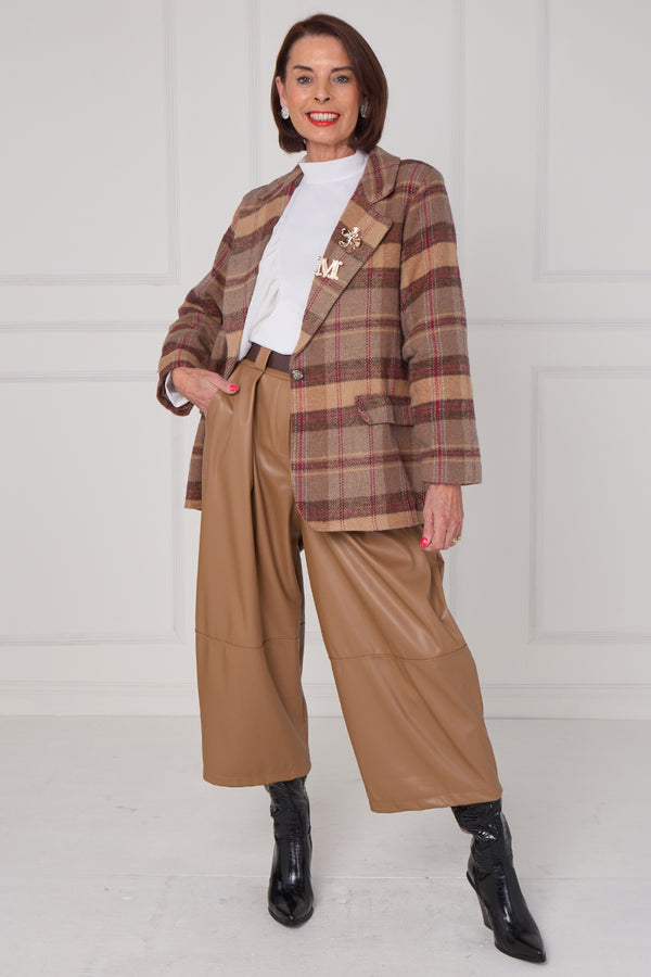 Madison Jacket in camel and chocolate