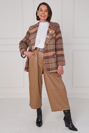 Madison Jacket in camel and chocolate