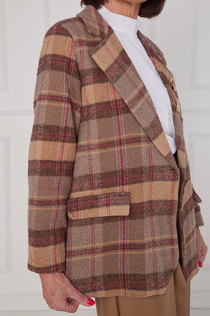 Madison Jacket in camel and chocolate