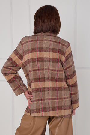 Madison Jacket in camel and chocolate