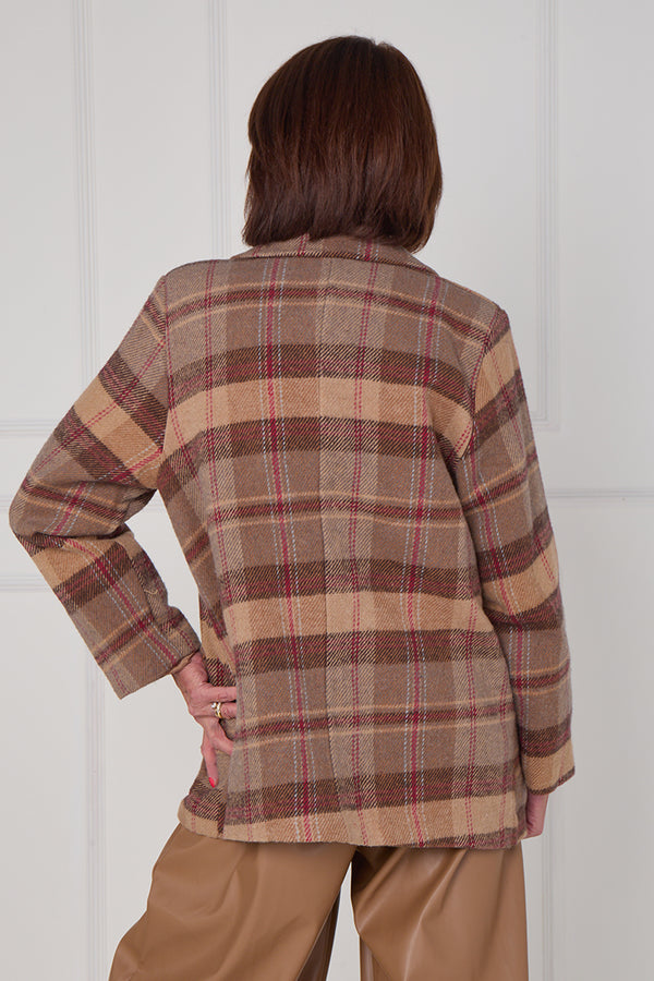 Madison Jacket in camel and chocolate