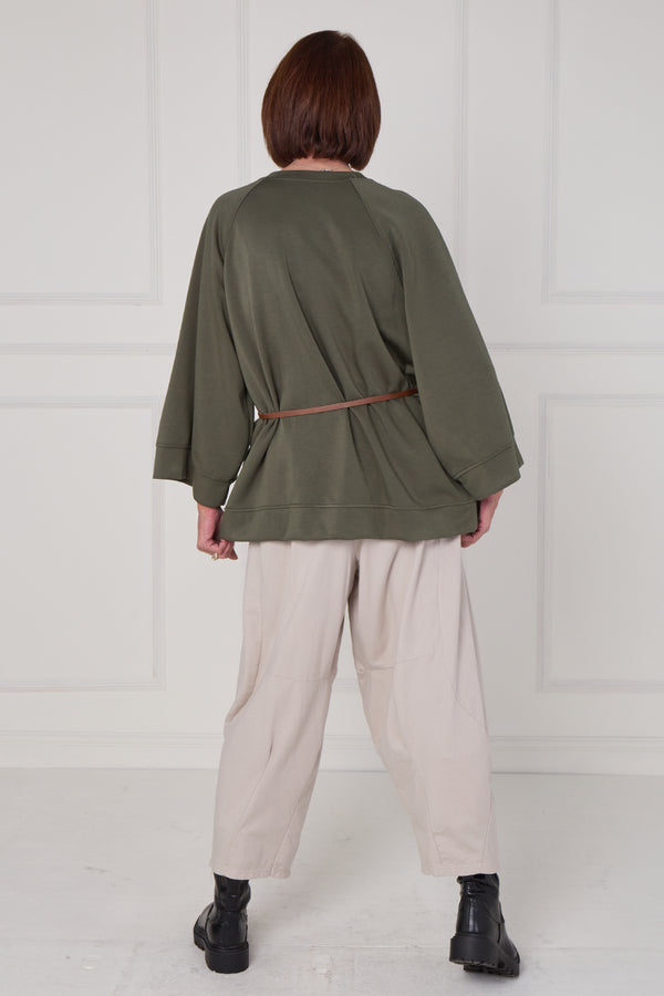 Dora oplay flower top in sage green