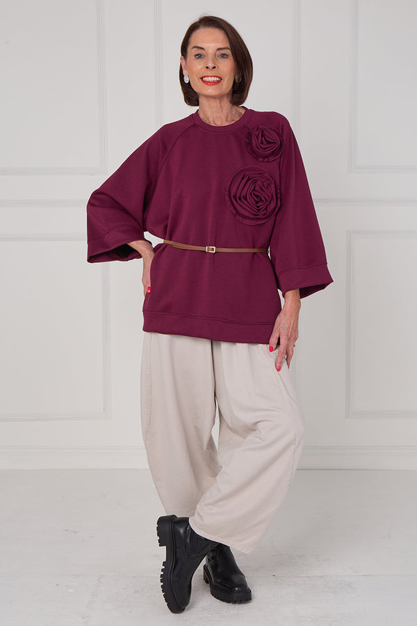 Dora oplay flower top in mulberry