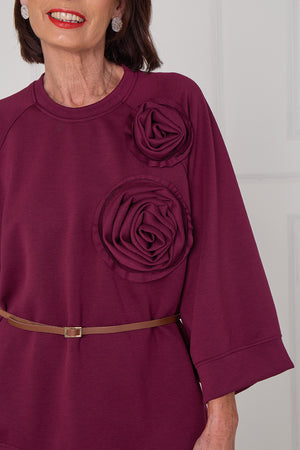 Dora oplay flower top in mulberry