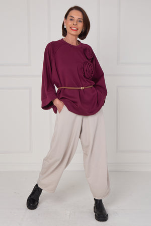 Dora oplay flower top in mulberry