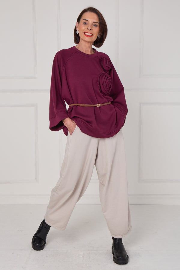 Dora oplay flower top in mulberry