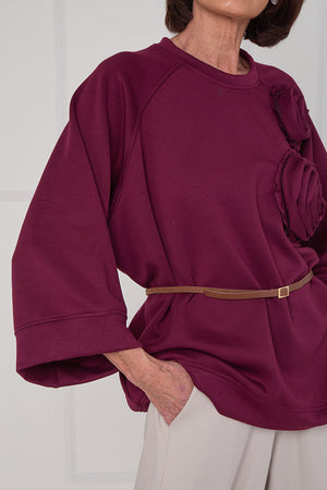 Dora oplay flower top in mulberry