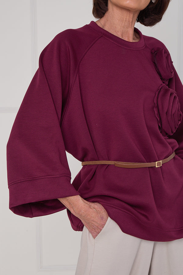 Dora oplay flower top in mulberry