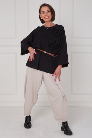 Dora oplay flower top in black