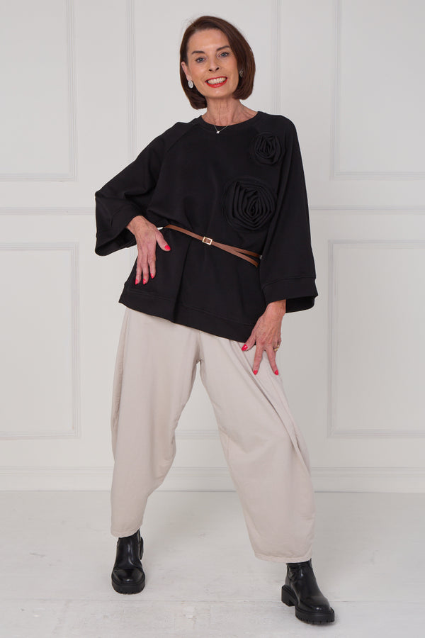 Dora oplay flower top in black