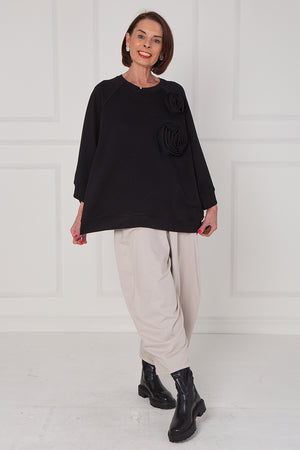 Dora oplay flower top in black