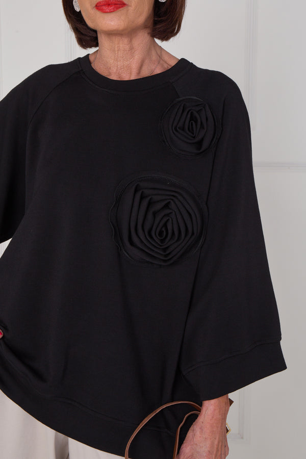Dora oplay flower top in black