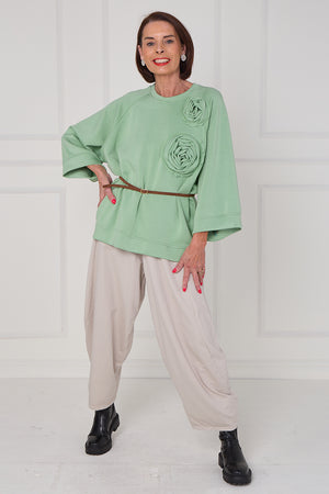 Dora oplay flower top in lime