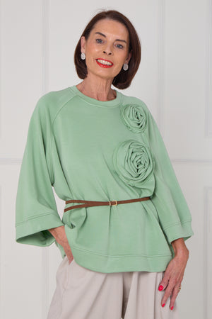Dora oplay flower top in lime