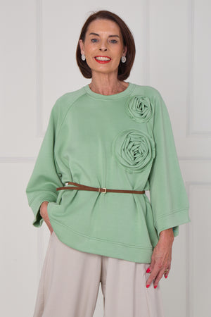 Dora oplay flower top in lime