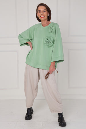 Dora oplay flower top in lime