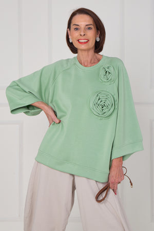 Dora oplay flower top in lime