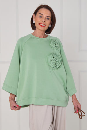 Dora oplay flower top in lime
