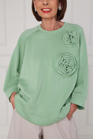 Dora oplay flower top in lime