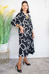 Arizona Dress in Black with Warm White