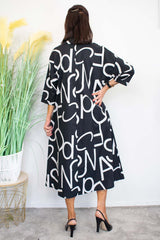 Arizona Dress in Black with Warm White
