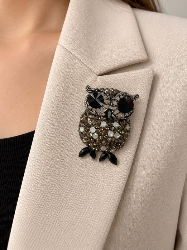 Bella Owl Embellished Brooch