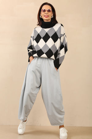 MARIA KNITTED JUMPER - BLACK/GREY